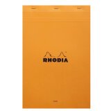 Bloc de bureau Rhodia 21 x 31,8 cm agrafé n°19 orange - 80 feuilles lignées
