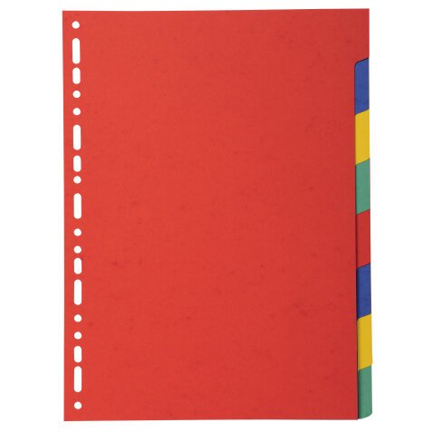 Tabbladen gerecycleerd karton 220g - 8 tabs - A4 - Geassorteerde felle kleuren