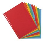 Intercalaire A4 carte lustrée colorée Exacompta 12 onglets neutres multicolores - 1 jeu