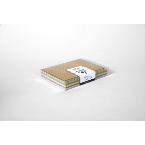 Coffret Pollen uni de 20 enveloppes 114x162mm + 20 cartes 110x155mm - Assortiment Nature - Assortiment