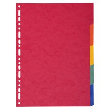 Intercalaires carte 220g 5 positions - A4 maxi - Couleurs assorties