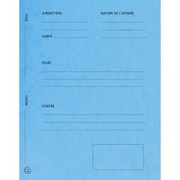 Pack of 25 printed legal folders Pour/Contre pressboard 25x32cm - Turquoise