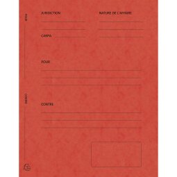Pack of 25 printed legal folders Pour/Contre pressboard 25x32cm - Red