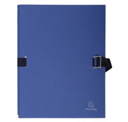 Expanding spine folder with flap on the bottom tinted paper - A4 - Dark blue