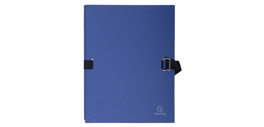 Expanding spine folder with flap on the bottom tinted paper - A4 - Dark blue