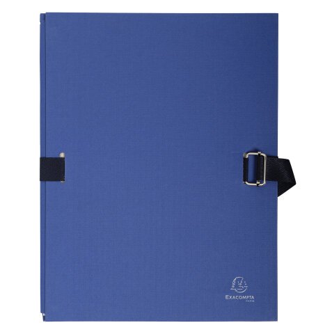 Expanding spine folder with flap on the bottom tinted paper - A4 - Dark blue