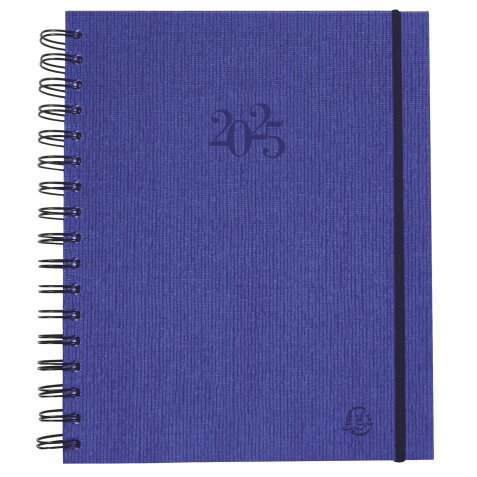 Agenda de bureau Journée planifiée 22S spiralé Carte Napura 18,5 x 22,5 cm Journalier Janvier à Décembre 2025 - Bleu