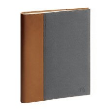 Agenda de bureau Eurotime 24S spiralé Denim 16 x 24 cm Semainier Janvier à décembre 2025 - Gris