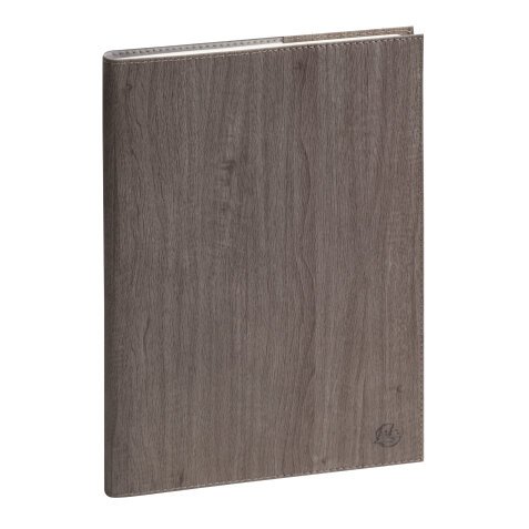 Agenda de bureau Eurotime 24 Woody 16 x 24 cm Semainier Janvier à décembre 2025 - Taupe