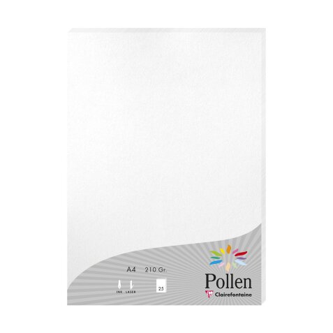 Etui de 25 feuilles Pollen 210x297 210g/m2 - Blanc irisé