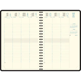 Agenda de poche Journal 15S Quadrillé Swan spiralé 9 x 14,6 cm