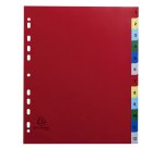 Intercalaire A4+  ipolypropylène coloré Exacompta 12 oglets numériques multicolores - 1 jeu