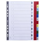Intercalaire A4+  ipolypropylène coloré Exacompta 12 oglets numériques multicolores - 1 jeu