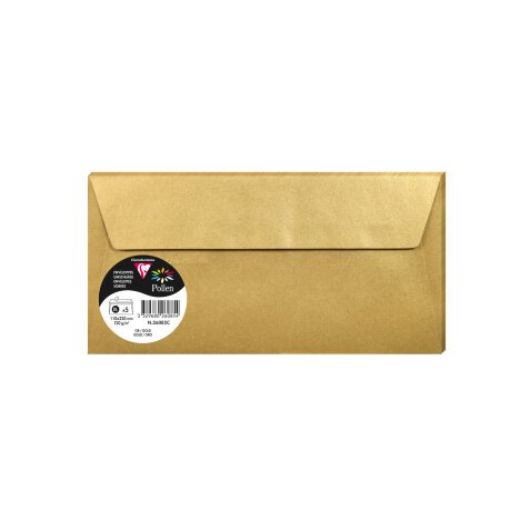 Paquet de 5 enveloppes Pollen 110x220mm 120g/m2 - Or