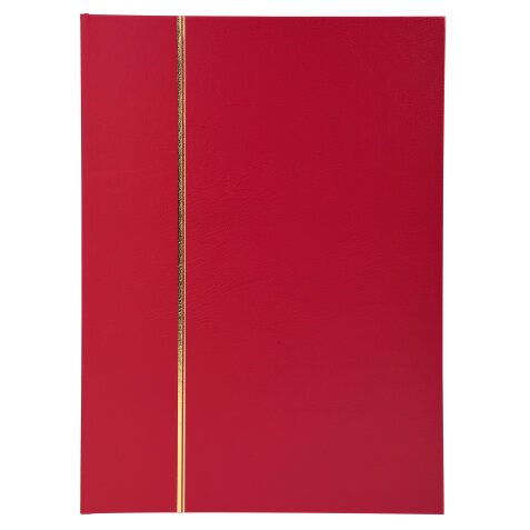 Postzegelalbum met kunstlederen omslag- 32 zwarte bladen - 9 banden - 22 ,5x30,5cm