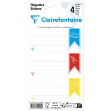 Sachet de 12 étiquettes adhésives assorties 33,5x75mm - motif imprimé