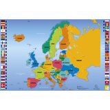 Onderlegger harde PVC Kaart van Europa 37,5 x 57,5 cm - Design