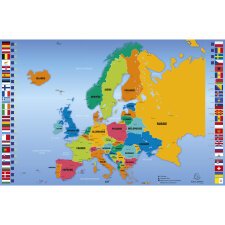 Sous-main rigide PVC carte de l'Europe - 37,5x 57,5 cm - Visuel