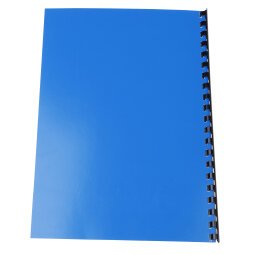 Chromolux® Pak van 100 inbindkaften 250g/m2 voor A4 bindrug - Blauw
