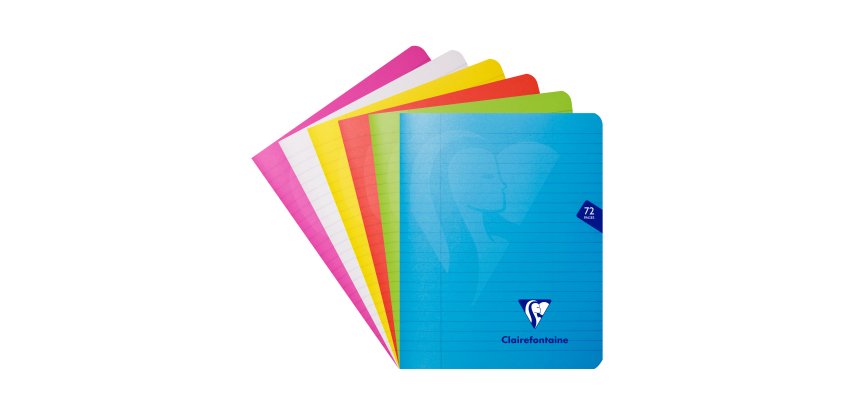 Sewn notebook Clairefontaine Mimesys 16.5 x 21 cm ruled 72 pages assorted colors