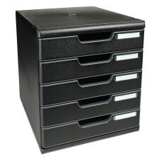 Ladenbox MODULO A4 5 gesloten laden Black Office - Zwart