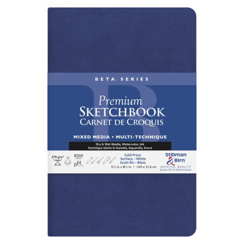 Beta Series carnet souple 26F 21,6x14cm 270g - Blanc