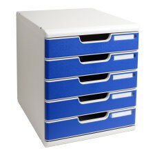 Module de classement Modulo Office 5 tiroirs fermés - Bleu