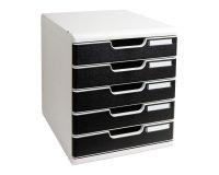 Module de classement Modulo Office 5 tiroirs fermés - Noir