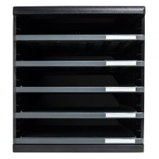 Module de classement Modulo Ecoblack 5 tiroirs ouverts - Gris foncé