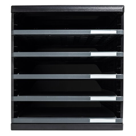 MODULO A4 - 5 open drawers ECO black/gre - Dark grey