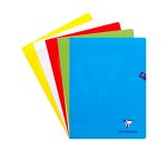Cahier piqué Clairefontaine Mimesys 24 x 32 cm grands carreaux 140 pages  couleurs assorties