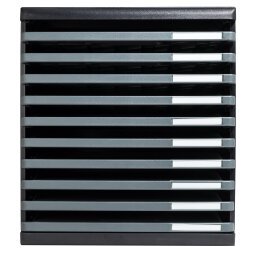 MODULO A4 - 10 open drawers ECO black/gr - Dark grey