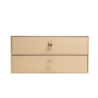 HAN Boîte rangement SMART-BOX ALLISON 2 tiroirs + 1 boîte à ustensiles Dim  (lxhxp) : 26x19x19,5cm caramel