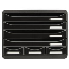 Module de classement Storebox 7 tiroirs Glossy - Noir brillant