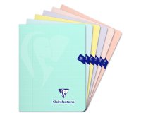 Sewn notebook Clairefontaine Mimesys Pastel 17 x 22 cm large squares 48 pages assorted colors