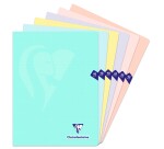 Cahier piqué Clairefontaine Mimesys Pastel 24 x 32 cm grands carreaux 48 pages couleurs assorties