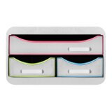 Module de classement Small-Box 3 tiroirs Black Office - Blanc/arlequin
