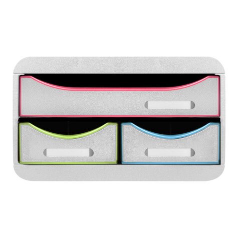 SMALL-BOX MINI 3 drawer white/harlequin/ - White/harlequin
