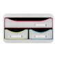 SMALL-BOX MINI 3 drawer white/harlequin/ - White/harlequin