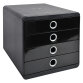 Cassettiera Pop-Box 4 cassetti Glossy - Nero/argento