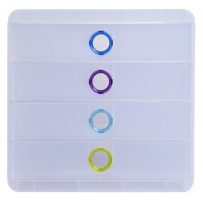 Module de classement Pop-Box 4 tiroirs Chromaline - Couleurs assorties