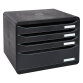 Module de classement Big Box Plus horizon 4 tiroirs Ecoblack - Noir