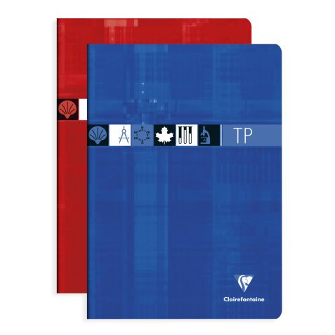 Cahier Travaux Pratiques piqué A4 80 pages grands carreaux + uni Couleur aléatoire - Assortis