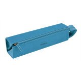 Rhodiarama trousse plumier simili cuir italien 23x5x5 cm - Turquoise