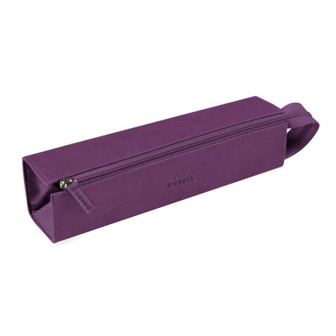 Rhodiarama trousse plumier simili cuir italien 23x5x5 cm - Violet