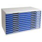 MODULO A3 (10 drawers) light grey/blue