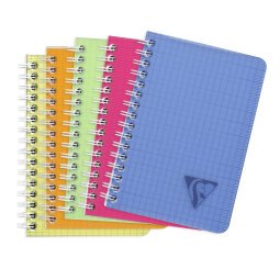 Carnet reliure intégrale Linicolor FRESH 9,5x14cm 100 pages petits carreaux couverture plastique polypropyène rainuré Couleur aléatoire - Assortis