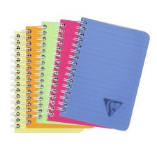 Carnet reliure intégrale Linicolor FRESH 9,5x14cm 100 pages ligné couverture plastique polypropyène rainuré Couleur aléatoire - Assortis