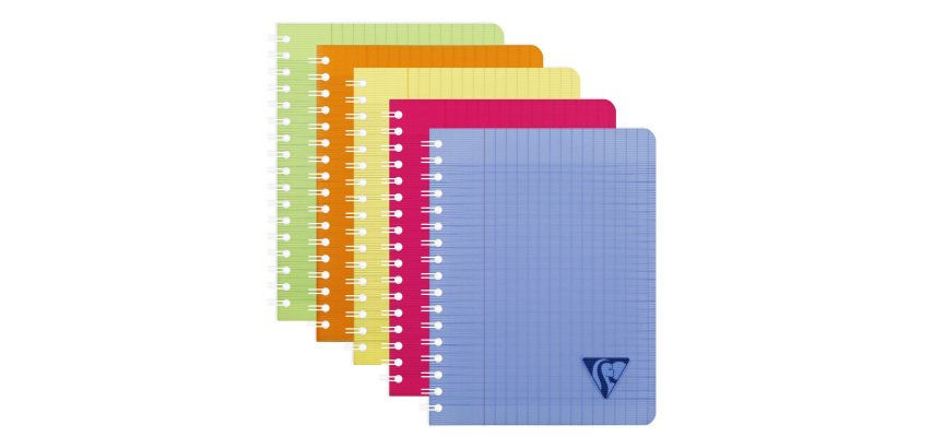 Cahier spirale Clairefontaine Linicolor Fresh17 x 22 cm assorti aléatoire grands carreaux  - 180 pages