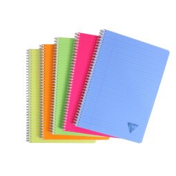 Cahier reliure intégrale Linicolor FRESH A4 100 pages ligné + marge couverture plastique polypropyène rainuré Couleur aléatoire - Assortis